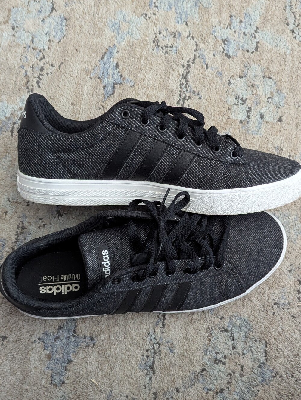 adidas Black and White Low-Top Denim Sneakers